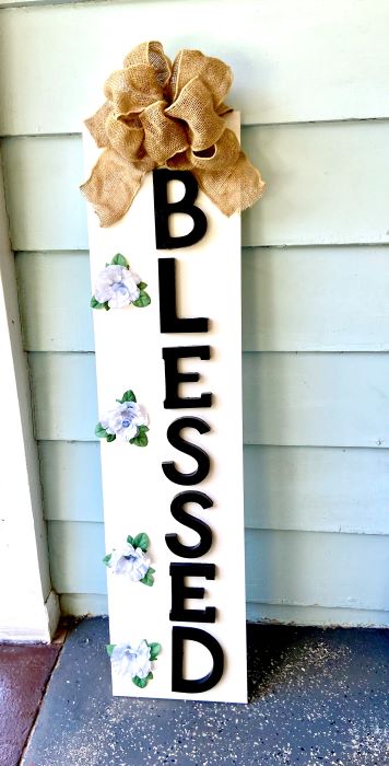 Tall porch sign- Blessed- 47.8x 11.8